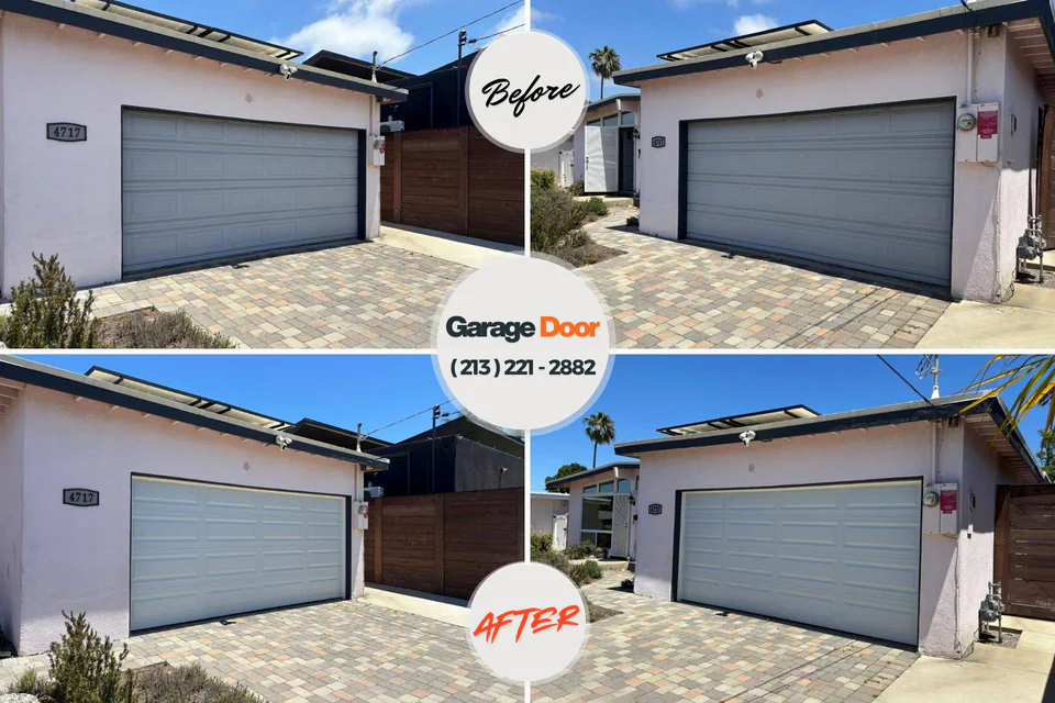 Before and after: garage door repair Logan Elm Village, OH